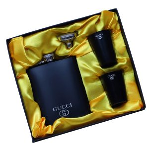 Black Hip Flask Set