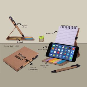 Folding Writing Pad With Sticky Notes & Eco pen | Mobile Stand function