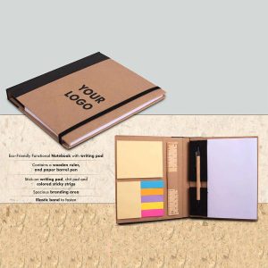 EcoFriendly Notebook With Pen & Sticky Pads