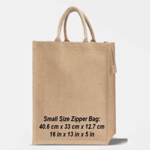 Zipper Natural Jute Bags