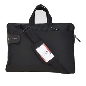 Swiss Military-Laptop Messenger Bag/Briefcase With Detachable Shoulder Strap, Black | LB13