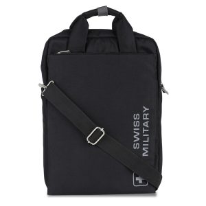 Swiss Military-Unisex 9L Backpack Cum Vertical Messenger Bag, Black | LB9