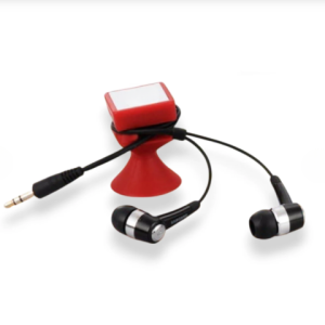 Silicon vacuum mobile stand with earphone holder