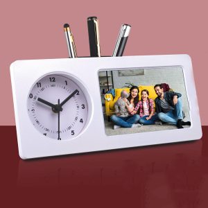Large Clock with Photo Frame & Tumbler