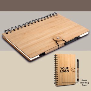 Wiro bamboo notebook cover with elastic band