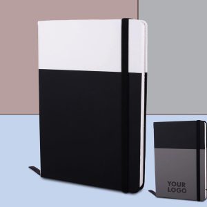 Two tone A5 notebook with Fastener