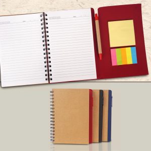 A5 Size notebook with Sticky notes and Eco pen