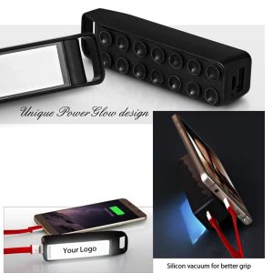 Glow Round Edge Mini Power Bank with Loop (3,000 mAh)