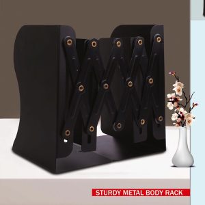 Expandable Desktop Book Stand | Adjustable Book Organizer & Bookend | Sturdy Metal body rack | 2 middle partitions for support