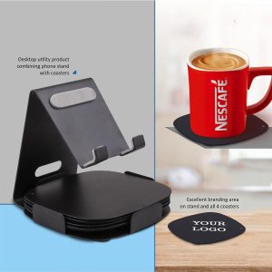 Metal mobile stand with 4 Coasters