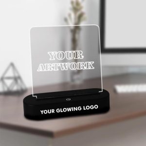 Acrylic Glow Lamp - Rechargeable| 1200 mAh battery| White & Warm white light| Dimmer & Touch Sensor| 6 x 6" Acrylic sheet| Type C charging