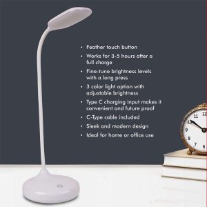 TapLite : Rechargeable LED lamp | 3 Color light with Brightness adjustment | Type C Charging