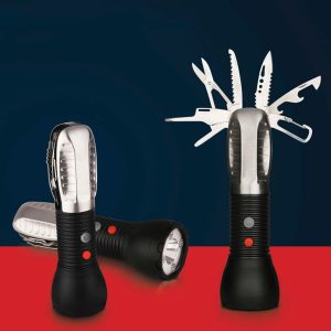 Emergency trekking toolkit (9 function with 5 mode torch & 2 mode flasher)