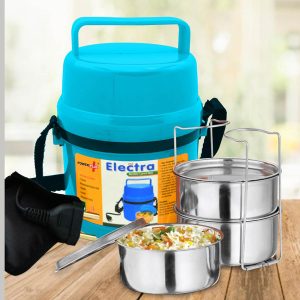 Power Plus Electra Lunch Box Steel | 3 Container