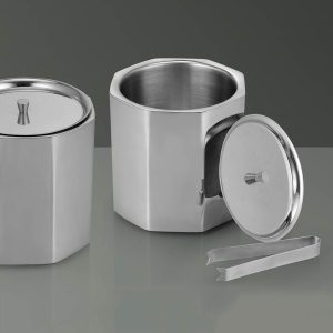 Octa SS Ice bucket with tongs