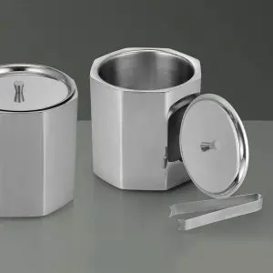 Octa SS Ice bucket with tongs