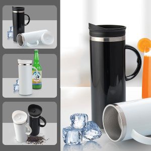 Lustre Stainless steel Double wall mug (425 ml approx)