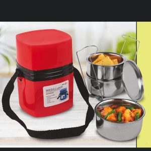 Mega Steel Lunch Box- 3 Stainless steel containers with lifter