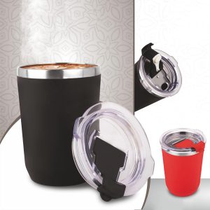Foggy: Stainless Steel coffee mug | Premium clear cap with flip top lid | Leak Proof | Capacity 350ml approx