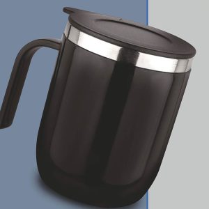 Oxford: Stainless Steel Double wall Coffee mug with Round handle | Leak Proof | Capacity 460ml approx