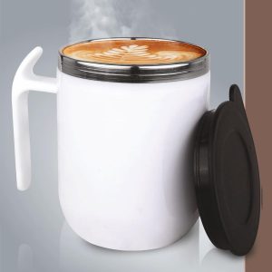 Noble: Stainless Steel Double wall Coffee mug with Pointy handle | Leak Proof | Capacity 460ml approx