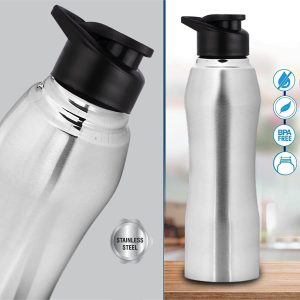 Curvy steel bottle Natural