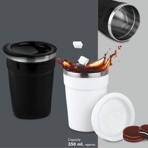 Flash: Stainless Steel Coffee mug | 4 panel design | Leak Proof | Capacity 350ml approx