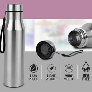 Long cola stainless steel bottle with carry strap