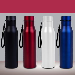 Long Cola Colored Stainless steel bottle | With Colored Cap & Carry strap