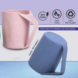 EcoMug : Wheat Straw Eco Friendly Mug with Handle | Tilt Dry Design