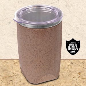 Sunset Eco: Bamboo Fiber Eco Friendly Mug with Stainless Steel Inside | Comes with Lid | Leak proof & BPA Free | Capacity 360 ml approx