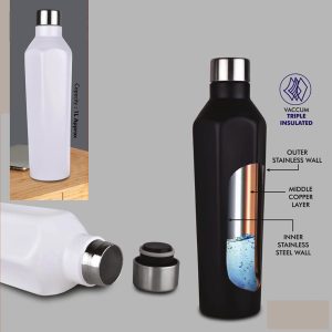 Clarke Vacuum Flask | 304 Grade Steel | Keeps hot for 18-24 hours | Copper Layer inside | Capacity 1L Approx