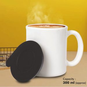 Ceramix: Ceramic Look mug with Stainless Steel inside | Lid included | Capacity 350ml approx