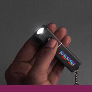 PowerGlow keychain with Torch and 4 side Glowing Logo