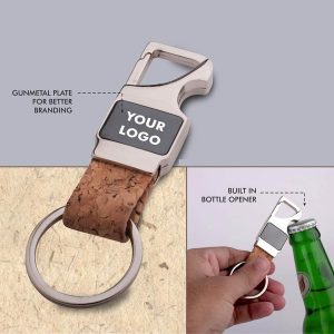 Cork Strap Keychain With Bottle Opener