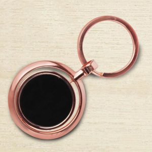 Round Rotating Keychain Rose Gold