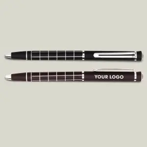 Metal Pen with Silver Checks
