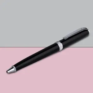 Pen with Silver highlights | Metal and plastic barrel