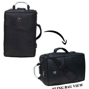 Swiss Military-Backpack Cum Messenger Bag 17L With 3 Dial Lock, Black | LBP91
