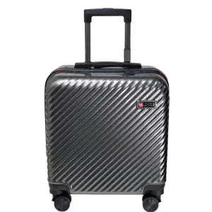 Swiss Military-Hard Trolley 38 cm Cabin Laptop Bag With 8 Wheels, Carbon Grey | LTB8