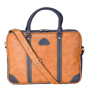 Swiss Military-Laptop Messenger Bag With Detachable Strap, Leatherette, Brown | PLB5