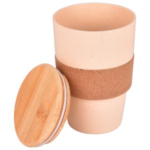 Wheat fibre mug with cork lid