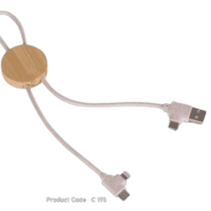 Bamboo Charging Cable with Universal Ports