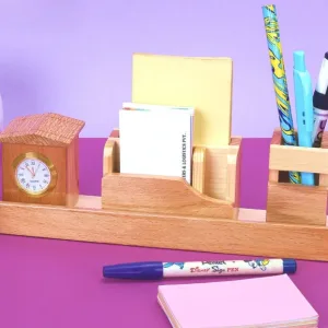 Essentials Wooden Table Top with Clock